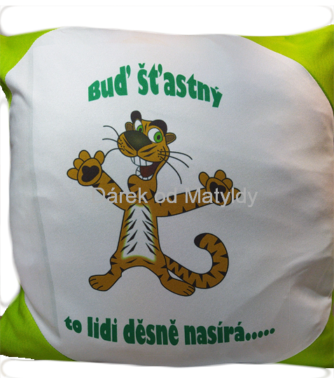 Polštářek Buď šťastný