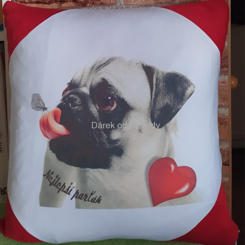 Polštářek Mops - Nejlepší parťák