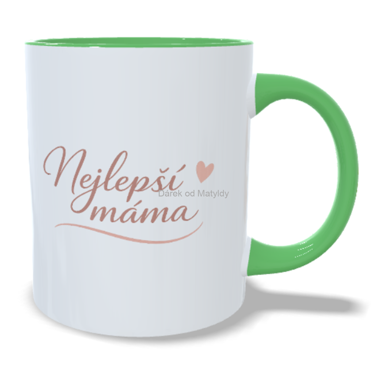 Minimalistický hrnek - "Nejlepší máma" - 330 ml – Dárek Den Matek - Zelená
