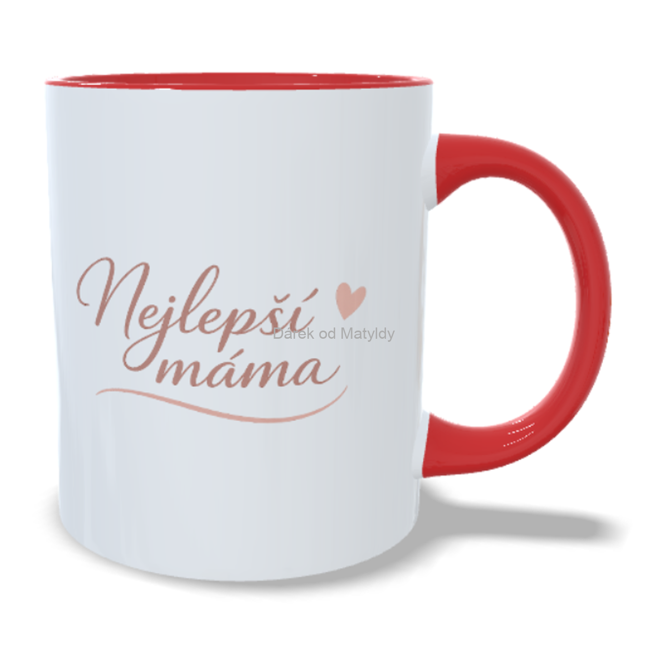 Minimalistický hrnek - "Nejlepší máma" - 330 ml – Dárek Den Matek - Červená