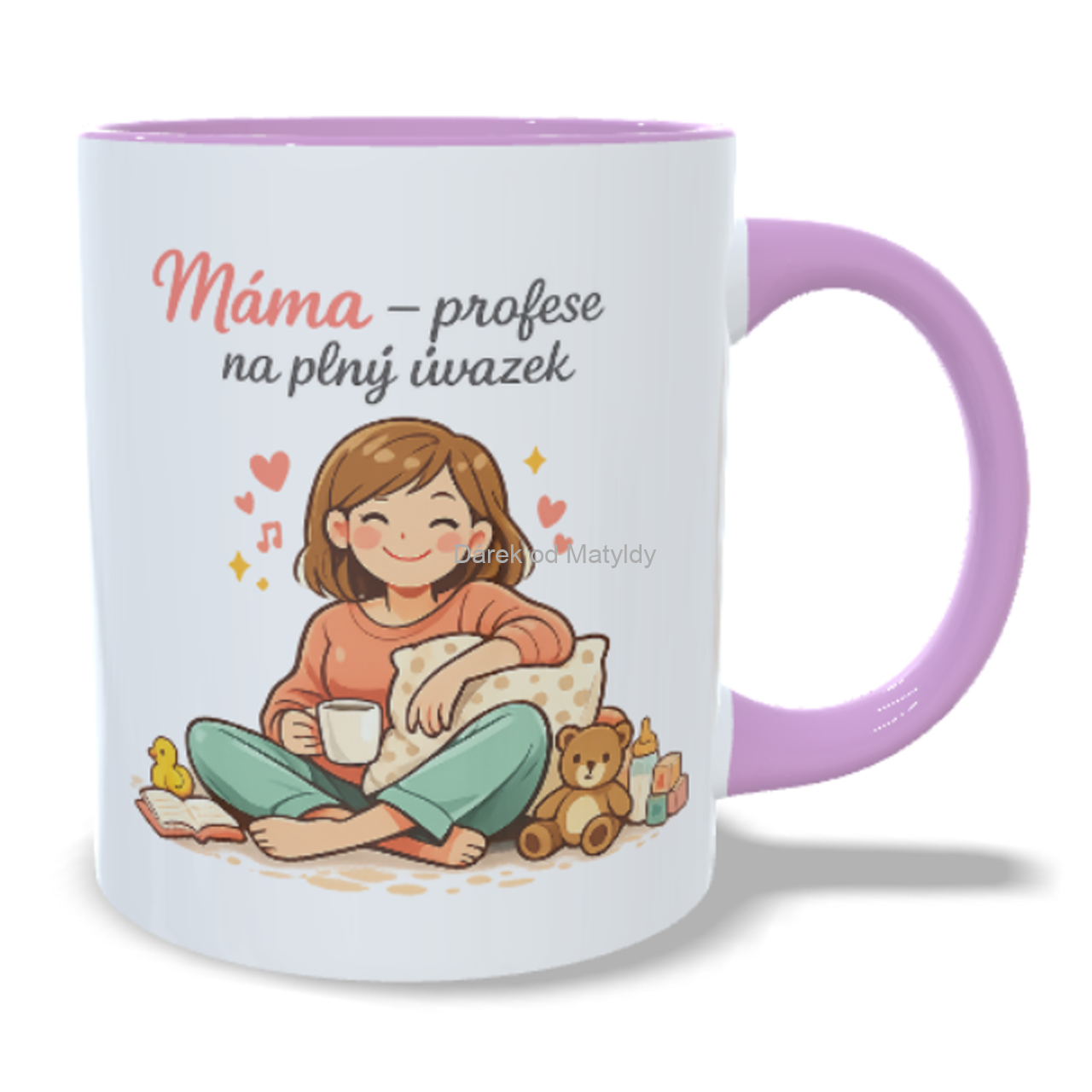 Hrnek "Máma – profese na plný úvazek" 330 ml – Dárek Den Matek - Růžová
