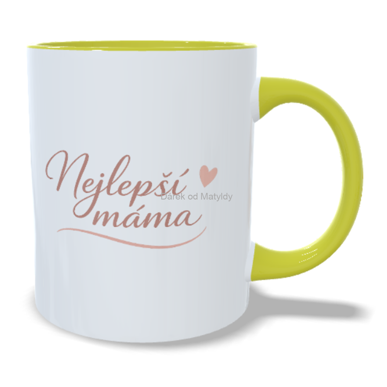 Minimalistický hrnek - "Nejlepší máma" - 330 ml – Dárek Den Matek - Žlutá