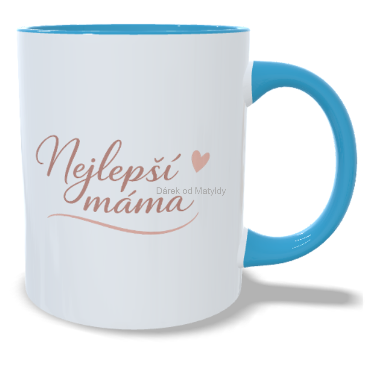 Minimalistický hrnek - "Nejlepší máma" - 330 ml – Dárek Den Matek - Modrá