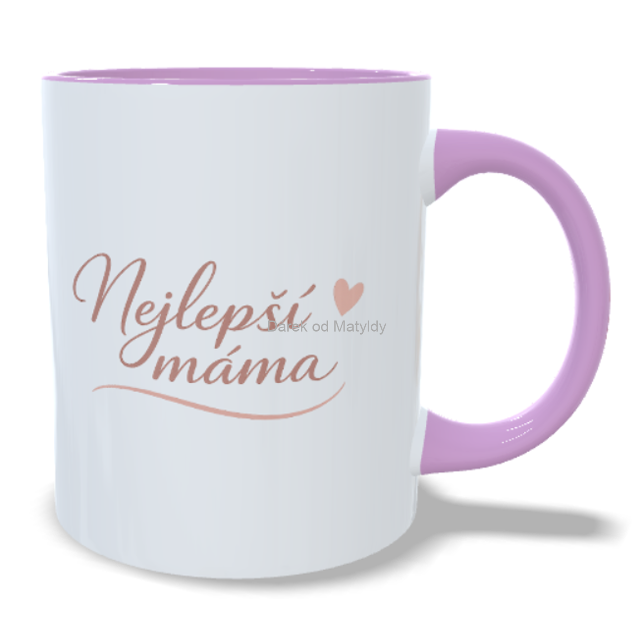 Minimalistický hrnek - "Nejlepší máma" - 330 ml – Dárek Den Matek - Růžová