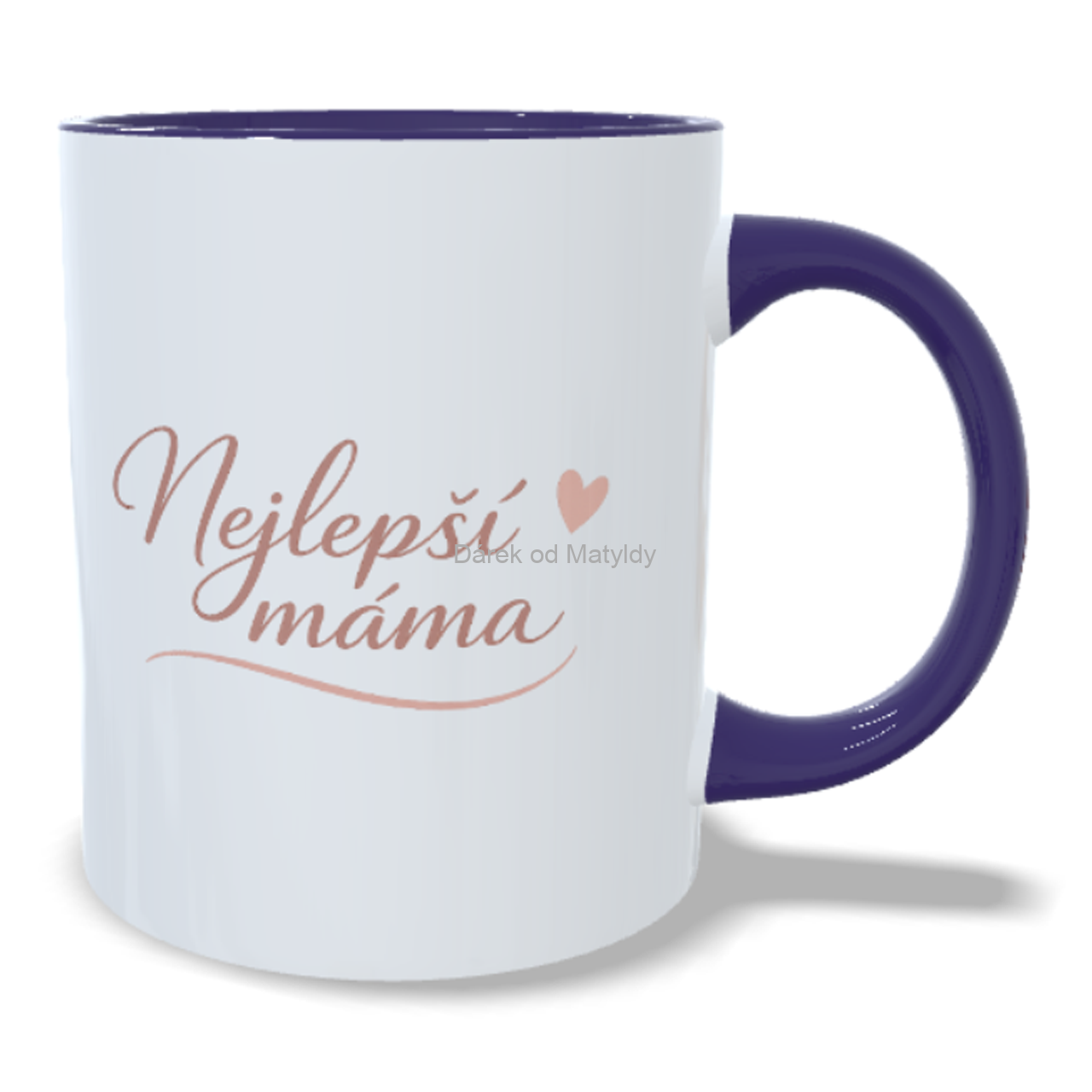 Minimalistický hrnek - "Nejlepší máma" - 330 ml – Dárek Den Matek - Fialová
