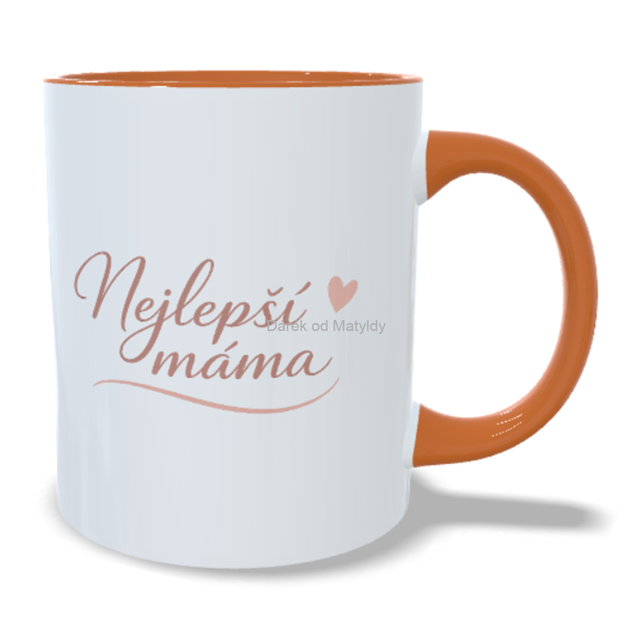 Minimalistický hrnek - "Nejlepší máma" - 330 ml – Dárek Den Matek - Oranžová