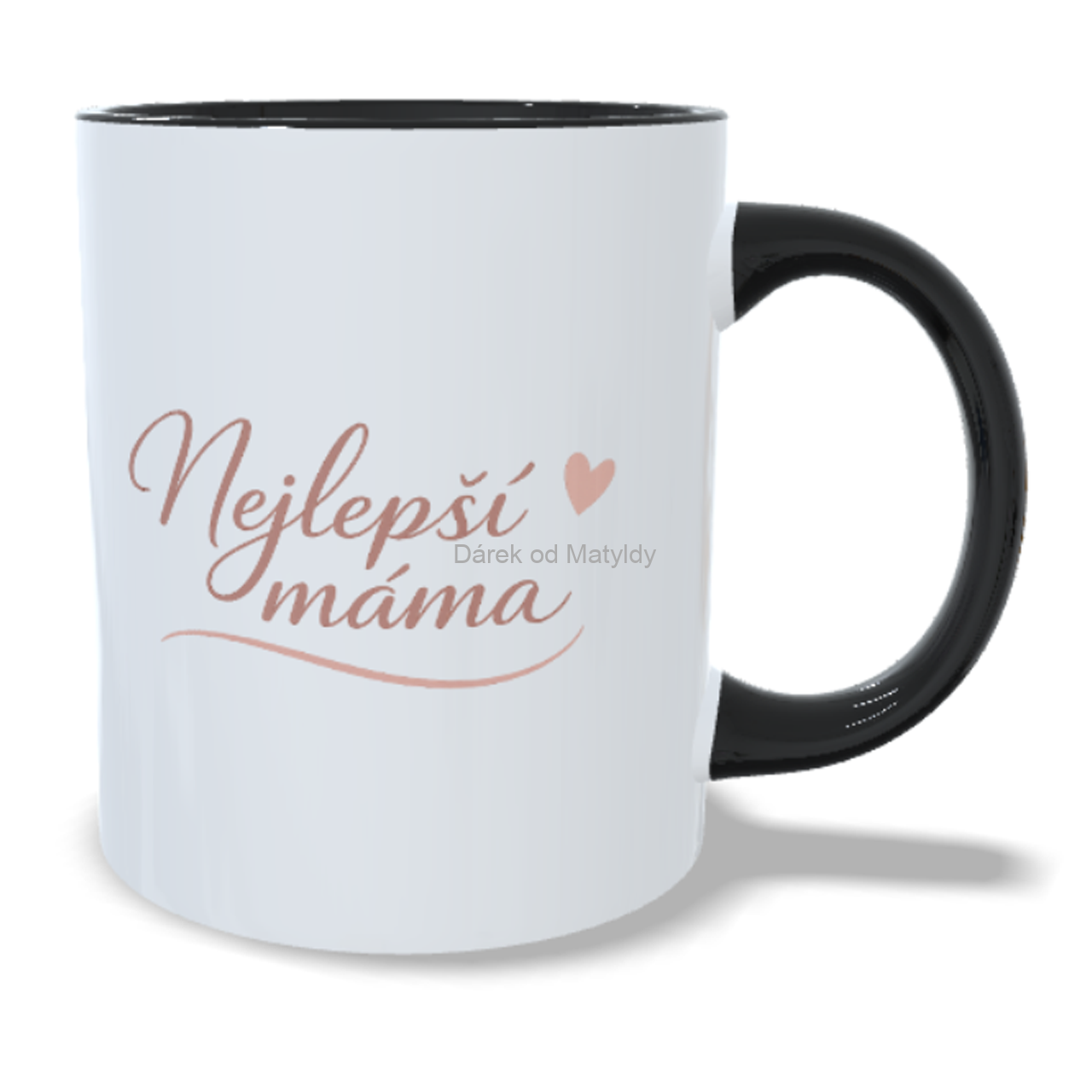 Minimalistický hrnek - "Nejlepší máma" - 330 ml – Dárek Den Matek - Černá