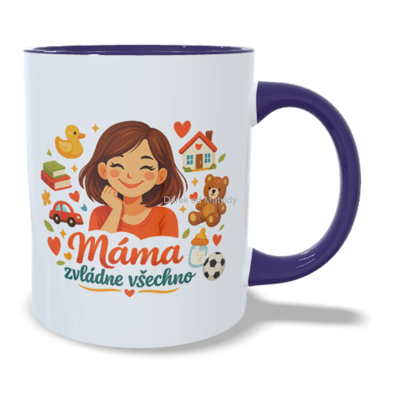 Hrnek - "Máma zvládne všechno" - 330 ml – dárek Den Matek - Fialová