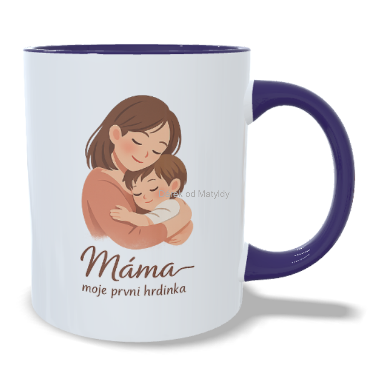 Hrnek - "Máma moje první hrdinka" - 330 ml – dárek Den Matek - Fialová