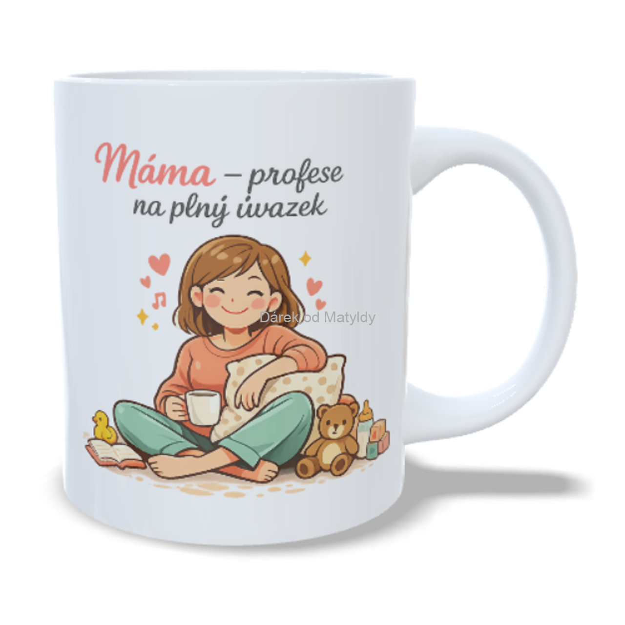 Hrnek "Máma – profese na plný úvazek" 330 ml – Dárek Den Matek - Bílá