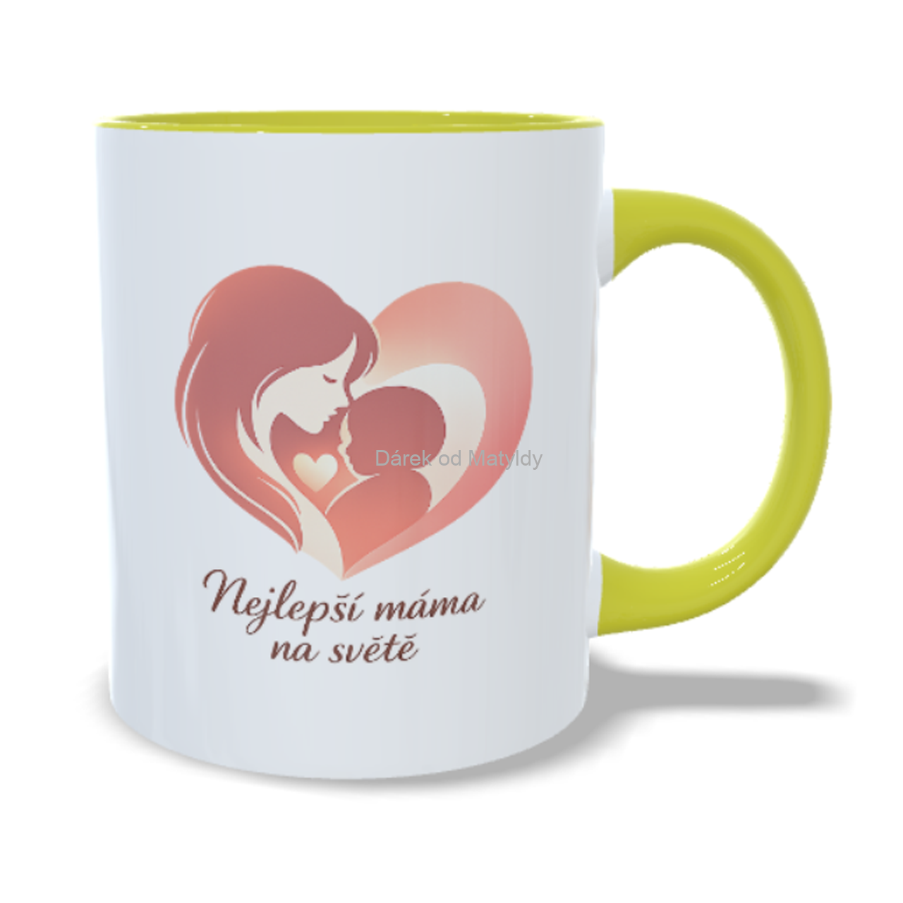 Hrnek - "Nejlepší máma na světě" 330 ml – dárek na Den matek - Žlutá