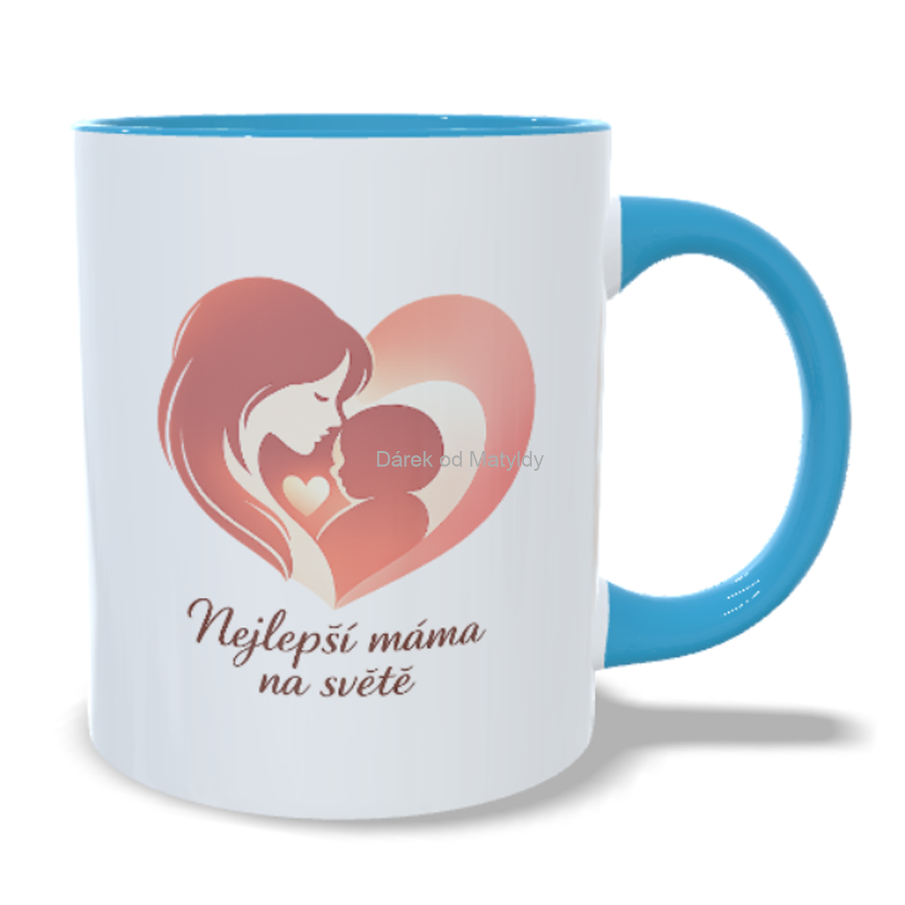 Hrnek - "Nejlepší máma na světě" 330 ml – dárek na Den matek - Modrá