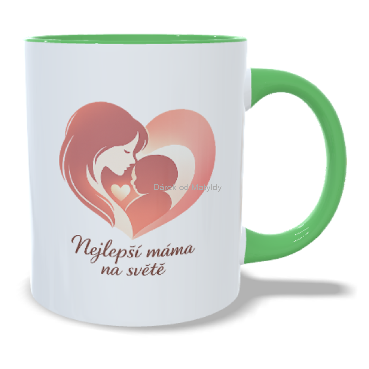 Hrnek - "Nejlepší máma na světě" 330 ml – dárek na Den matek - Zelená