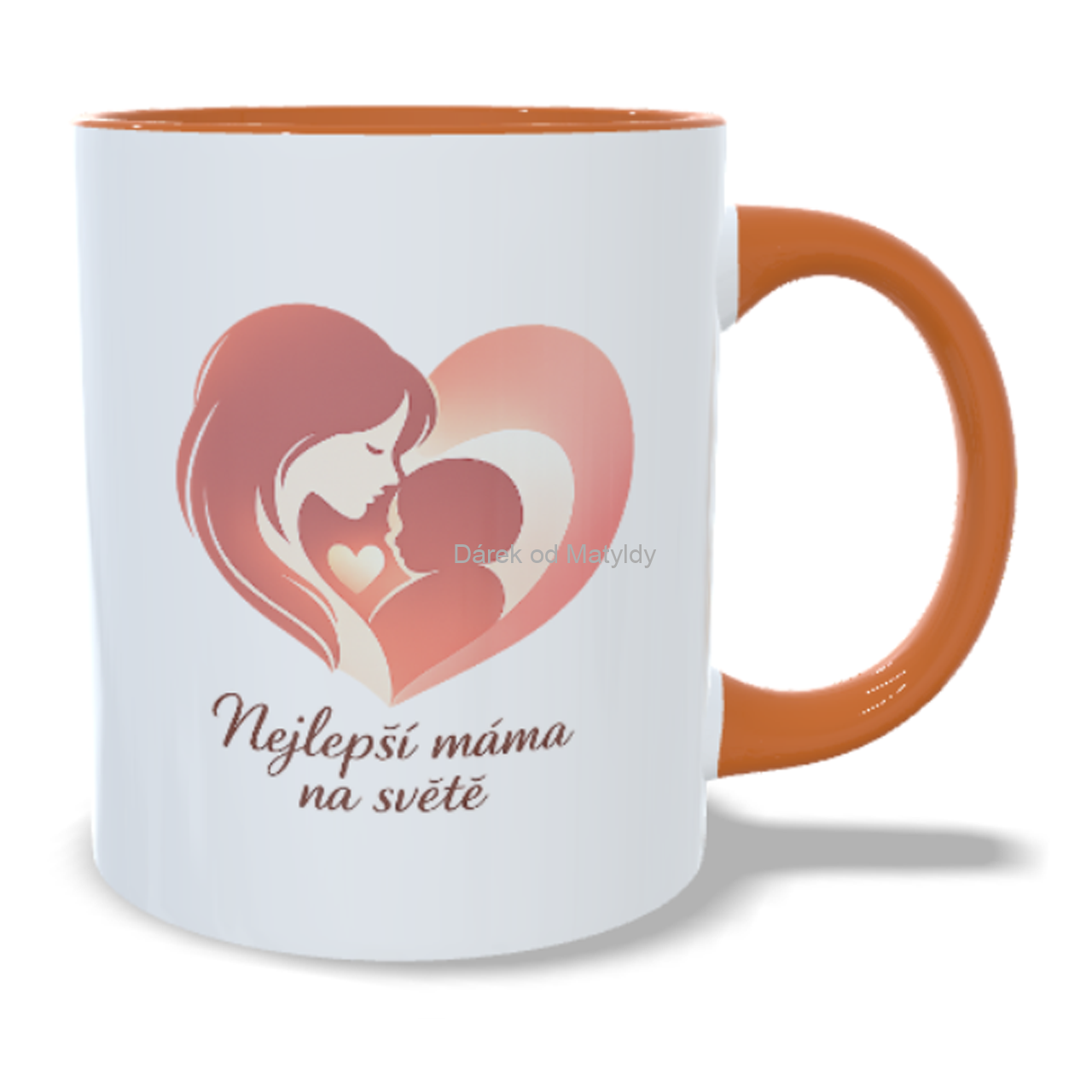 Hrnek - "Nejlepší máma na světě" 330 ml – dárek na Den matek - Oranžová
