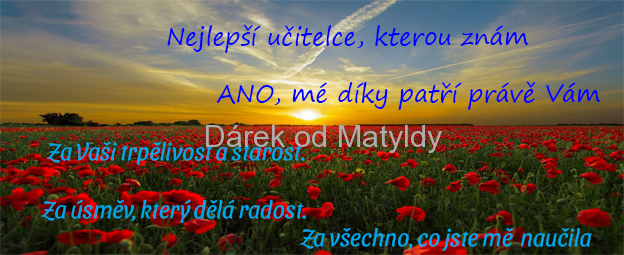 Hrnek "Poděkování paní učitelce"